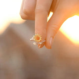 Spinner Sunflower Ring - خاتم عباد شمس متحرك - batcino.com