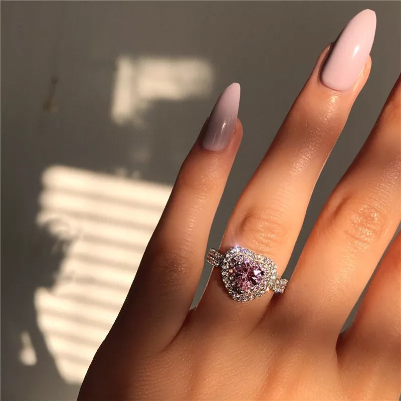خاتم قلب مع فصوص زركون 316 - batcino.com