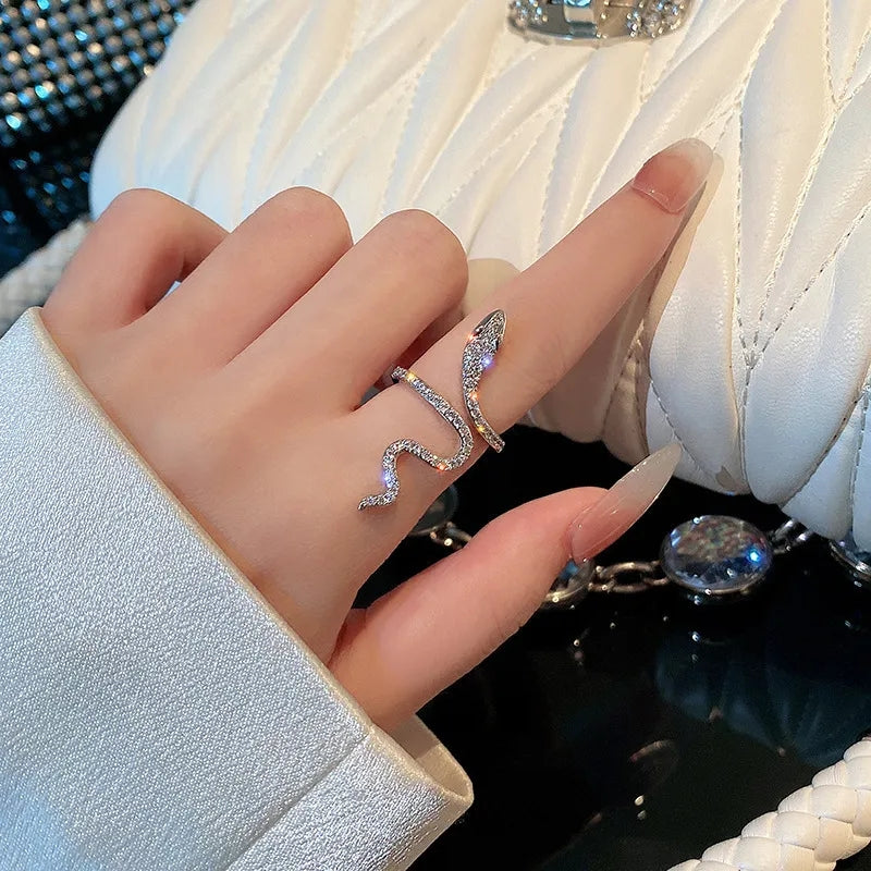 خاتم ثعبان زركون - مقاس حر - batcino.com