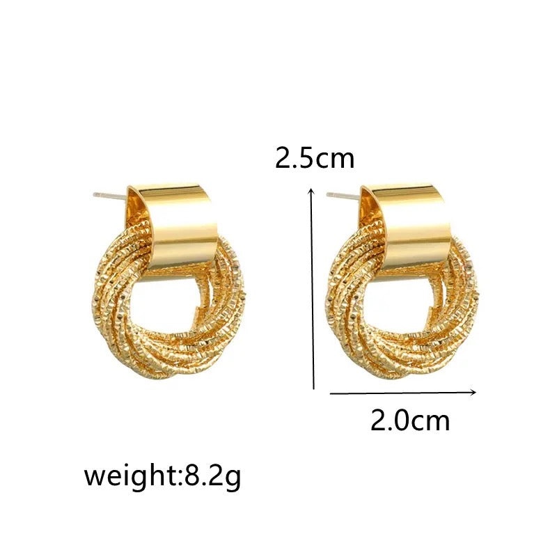 حلق دائري ذهبي كلاسيك - batcino.com