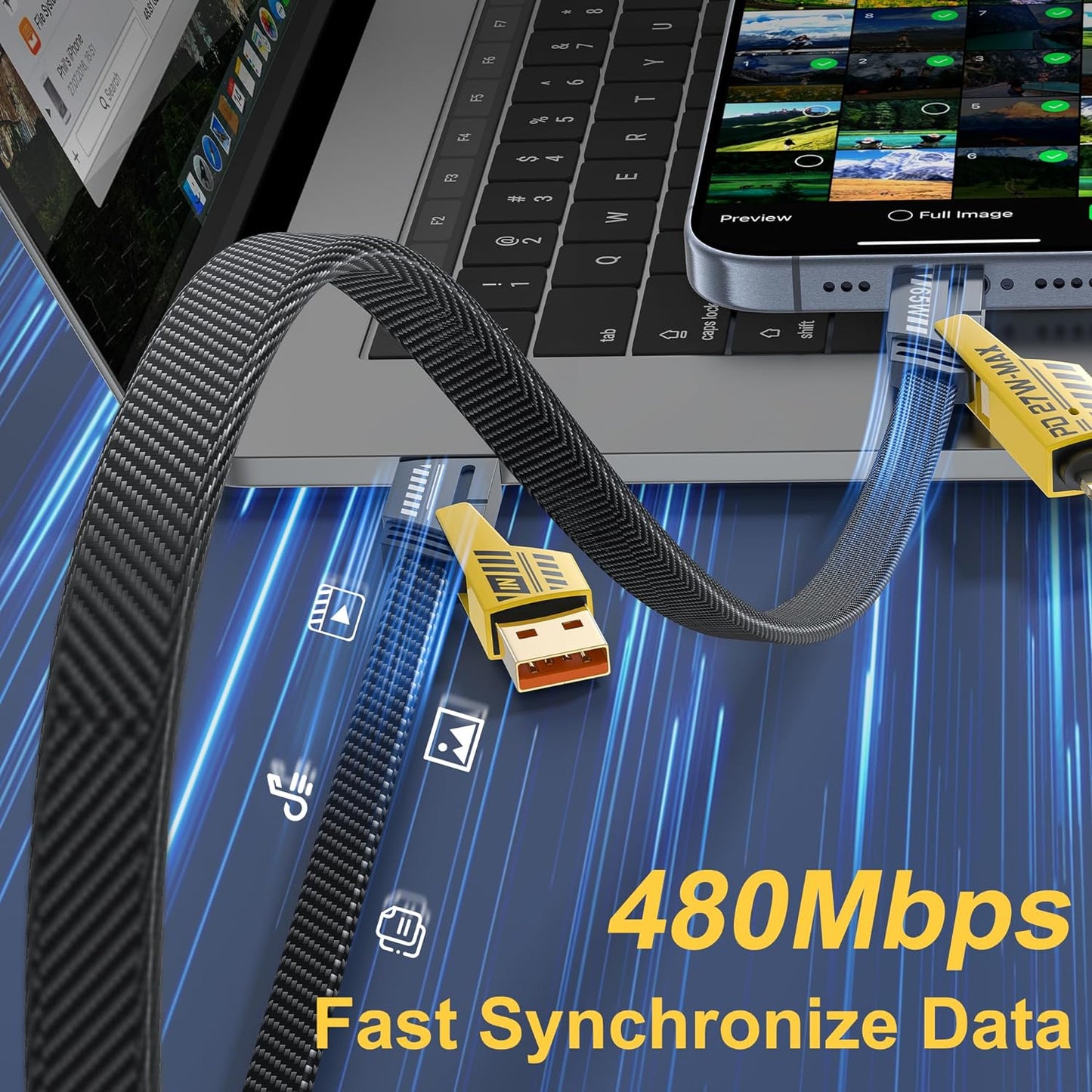 كابل متعدد الاستخدام 4 في 1 USB كابل معدن من الخارج نحاس من الداخل