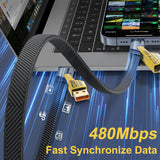كابل متعدد الاستخدام 4 في 1 USB كابل معدن من الخارج نحاس من الداخل