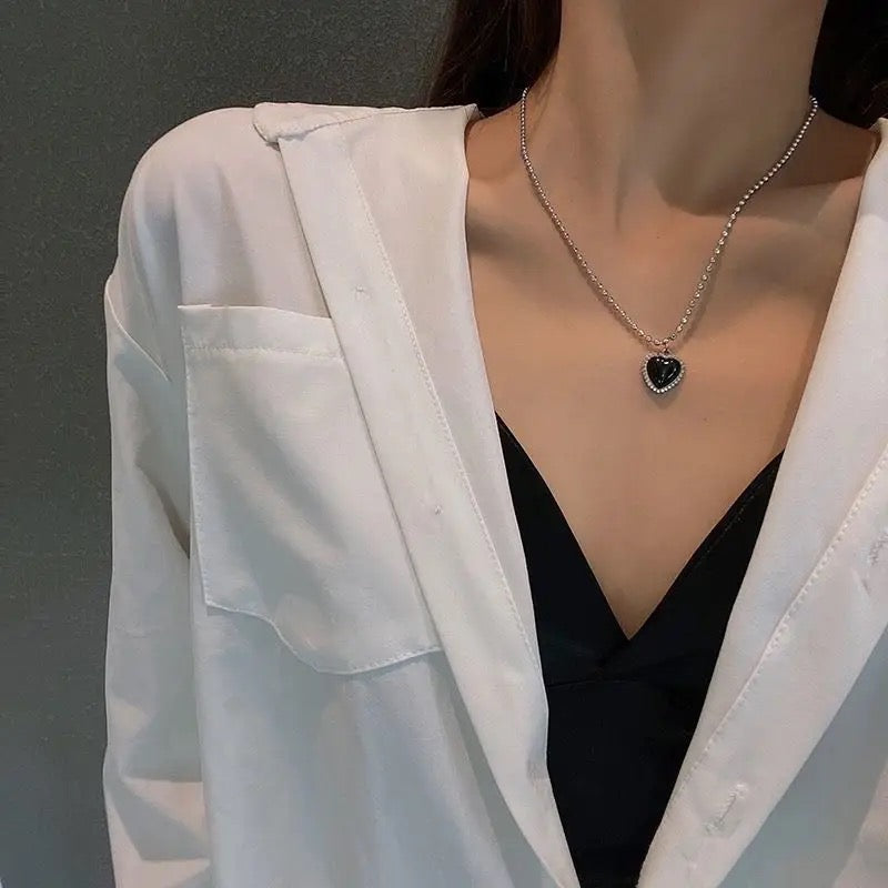 سلسلة قلب مع فصوص زركون - batcino.com