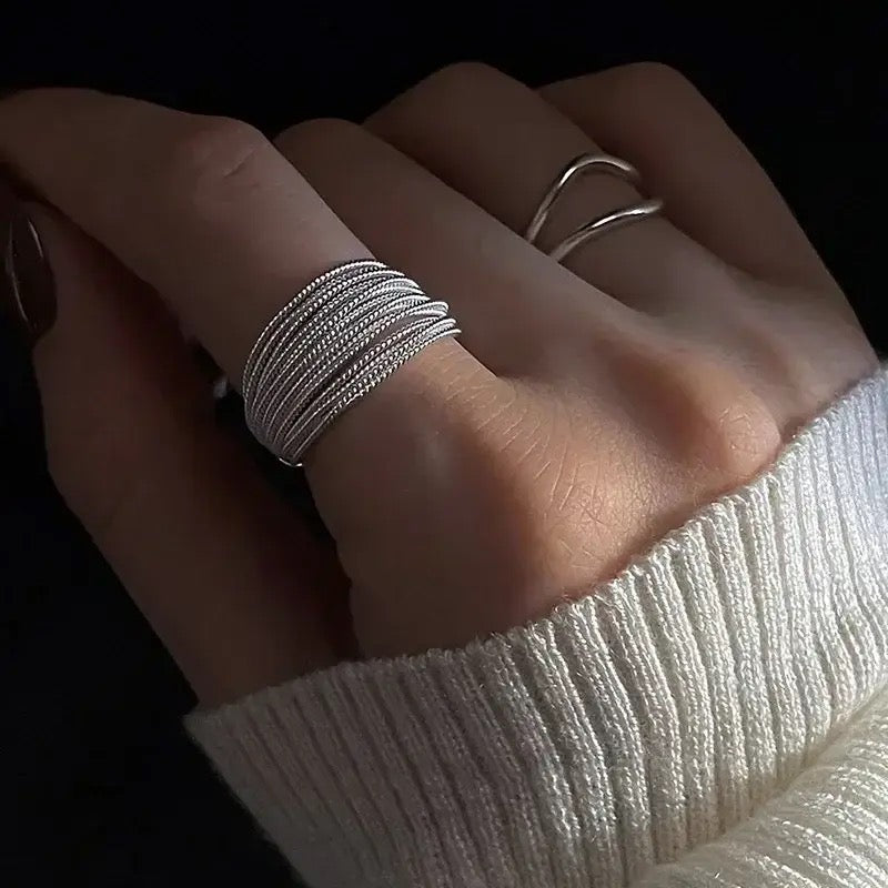 خاتم كاجوال مطلي فضه 925 - batcino.com