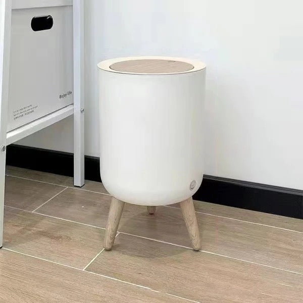 باسكت مهملات بشكل مميز تاتش سوفت لاثاث منزلك مع رجل خشبيه
