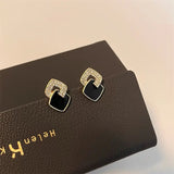 حلق كلاسيك اسود مع فصوص زركون - batcino.com