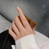 خاتم بفصوص زركون - مقاس حر - batcino.com