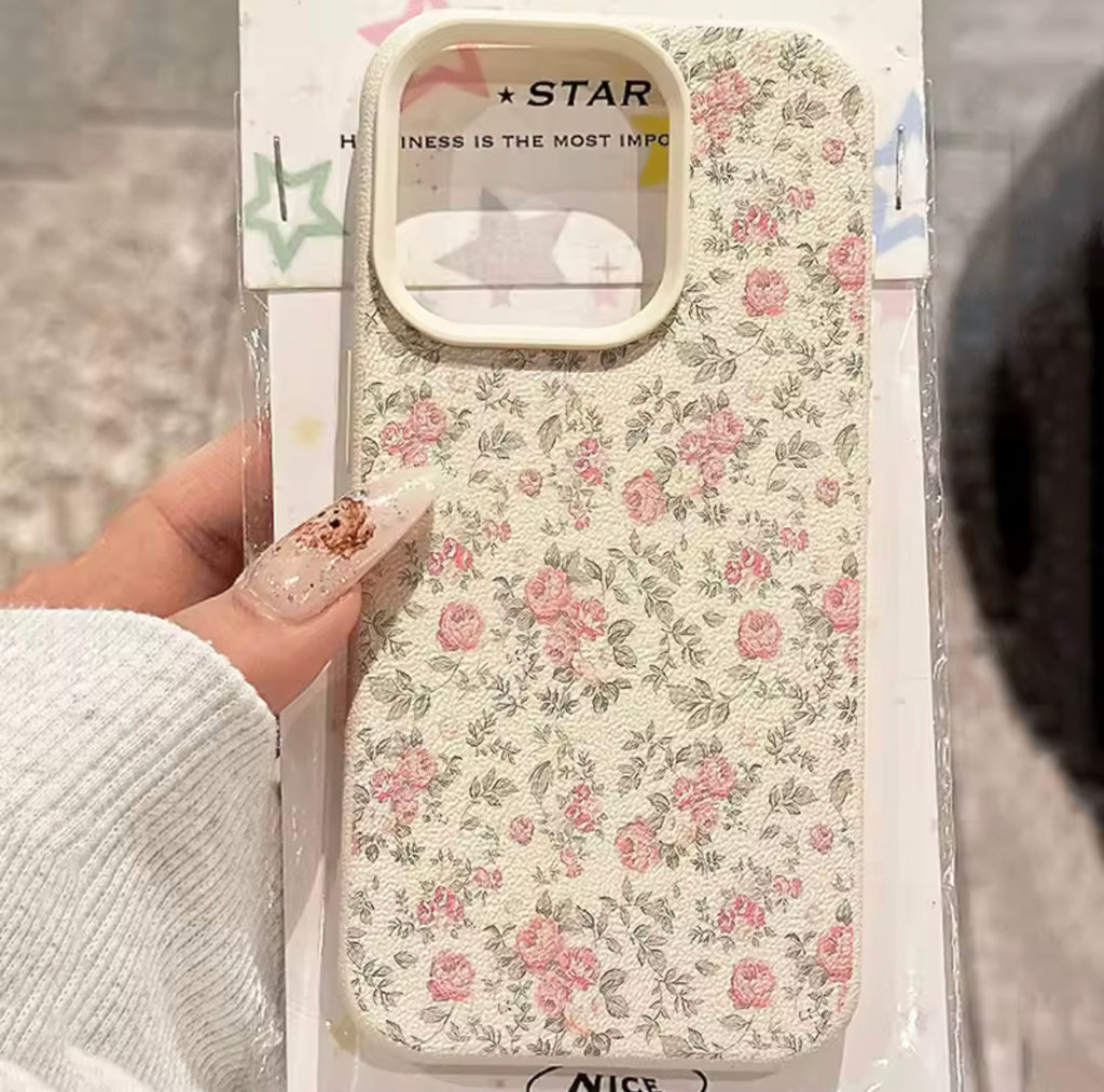 Vintage Rose Garden Fabric-Texture iPhone Case