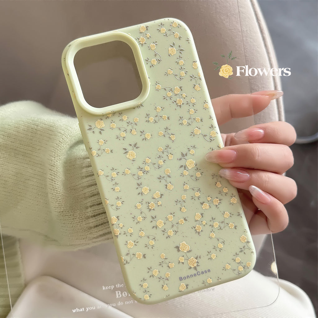 Floral Soft Phone Case – Yellow Rose Pattern