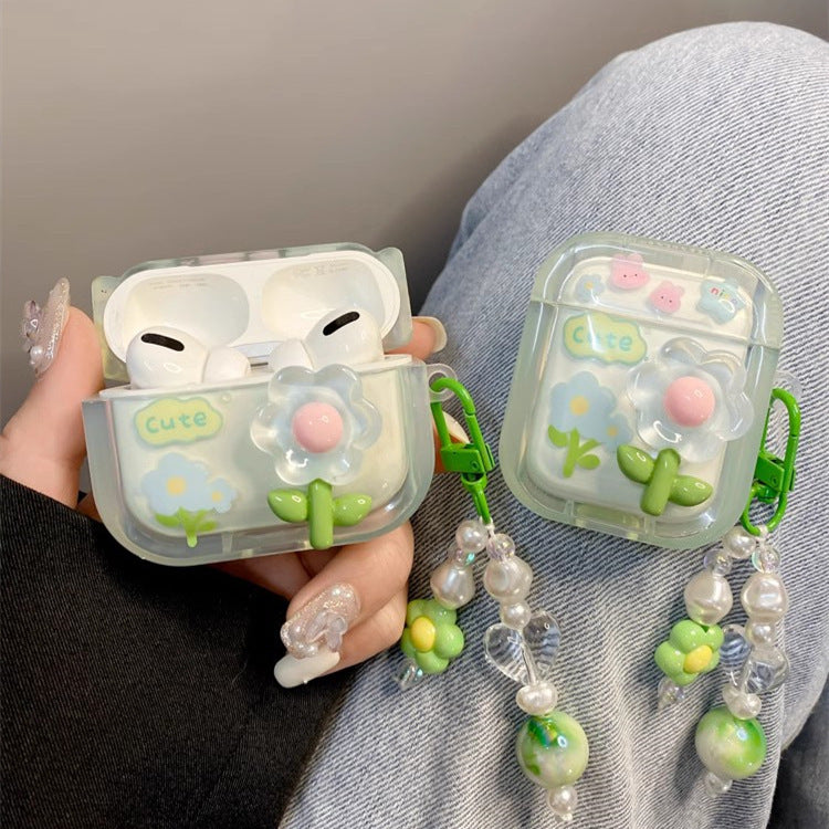 Cute Flower AirPods Case with Colourful Charms