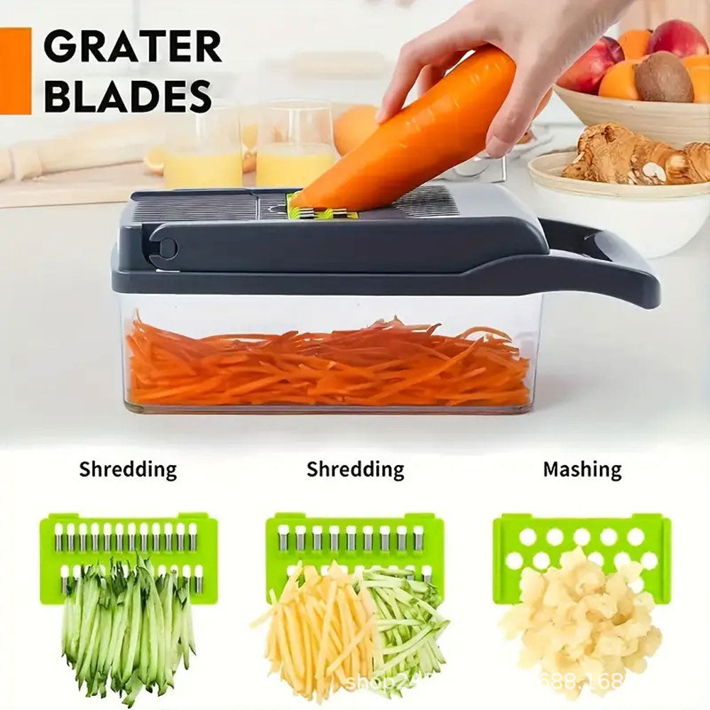 قطاعة خضروات وبصل احترافية متعددة الوظائف ١٤ في ١
