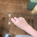 خاتم كاجوال مع فصوص زركون ولولي مقاس حر